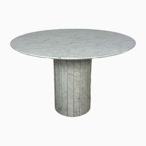 Large Vintage Round Marble Dining Table, 1970s