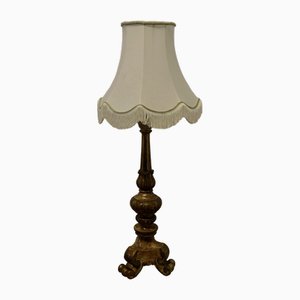 Lámpara de mesa de madera tallada, años 20