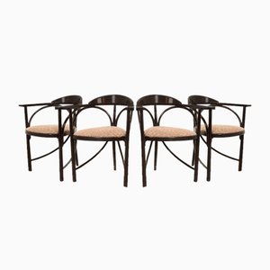 Black Lacquered Model 87 Dining Chairs, 1980s, Set of 4