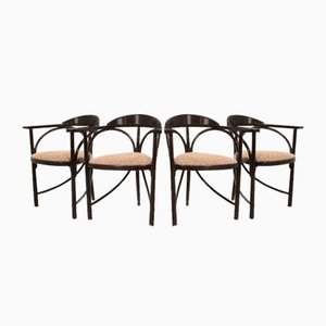 Sedie da pranzo nr. 87 laccate nere, anni '80, set di 4