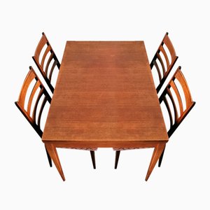 Sedie da pranzo Mid-Century in teak, anni '60, set di 5