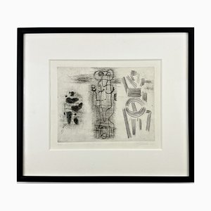 Willi Baumeister, grupo con figuras talladas, 1943, firmado, limitado y fechado