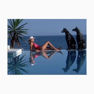 Slim Aarons, Pantz Pool, 1985, Limited Edition Estate Stamped Photographic Print, 1980s
