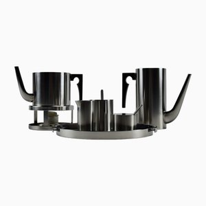 Coffee and Tea Set by Arne Jacobsen for Stelton, 1992, Set of 9