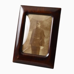 Marco de fotos convexo de vidrio, década de 1900