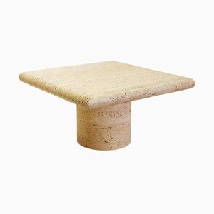 Travertine Side Table attributed to Angelo Mangiarotti for Up and Up