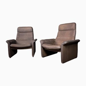 Vintage DS55 Leather Armchairs from de Sede, Set of 2