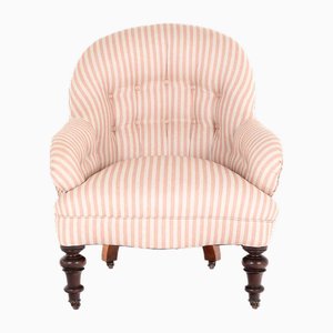 Chaise Victorienne Rose avec Dossier Boutonné