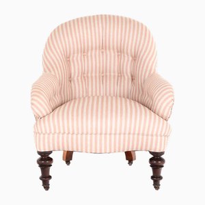 Viktorianischer Stuhl in Rosa mit Knopfleiste