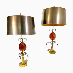 Fractal Table Lamps attributed to Maison Charles, 1970, Set of 2