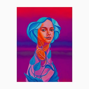 Natasha Lelenco, Next Summer Blue Leaves, 2022, Tecnica mista