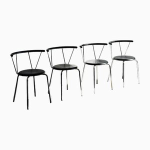 Dining Chairs in Plastic and Metal from Segis, 1980s, Set of 4