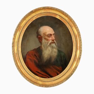 Italienischer Künstler, Porträt eines Philosophen, 1875, Öl auf Leinwand, Gerahmt