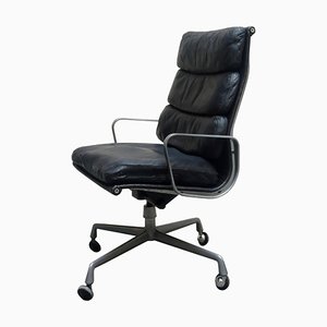 Soft Pad Aluminum Leather Desk Chair by Charles & Ray Eames for Herman Miller, 1990s