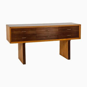 Console in Mahogany, Oak and Glass, 1950s