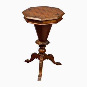Inlaid Work Well Table with Louis XIV Style Chessboard