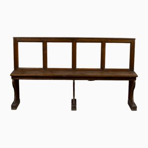 Early 19th Century Bench with Open Backrest and Narrow Slats in Italian Fir