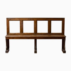 Early 19th Century Bench in Fir Back with Wide Open Slats, Italy