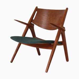 Ch28 Lounge Chair in Patinated Oak attributed to Hans J. Wegner for Carl Hansen & Søn, 1950s