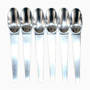 Mid-Century Stainless Steel 2060 Coffee Spoons by Auböck for Amboss, 1955, Set of 6