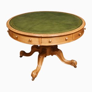 Table Tambour en Chêne, 19ème Siècle