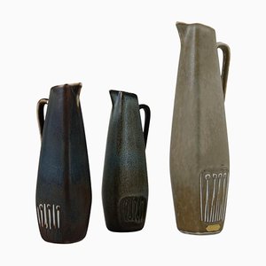 Mid-Century Modern Ceramic Vases attributed to Gunnar Nylund for Rörstrand, Sweden, 1950s, Set of 3