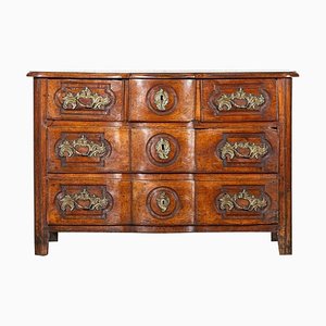 18th Century Provincial Louis Xv Fruitwood Serpentine Commode, 1725