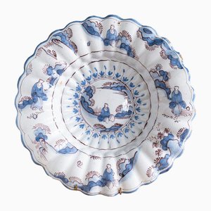 Blue and White Lobed Chinoiserie Dish, 1700s