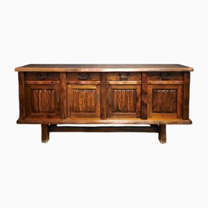 Brutalist Wooden Credenza