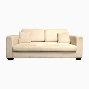 Vintage Three-Seater Sofa in Off-White