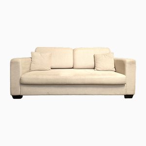 Vintage Three-Seater Sofa in Off-White