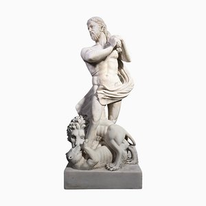 Hercules, 19. Jh., Weißer Carrara Marmor