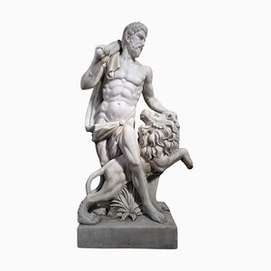 Hercules, 19. Jh., Weißer Carrara Marmor