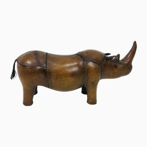 Rhinocéros Vintage en Cuir, 1950s