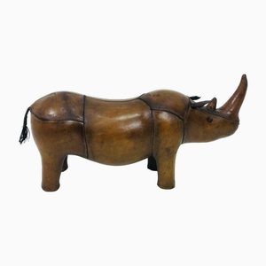 Rinoceronte vintage de cuero, años 50