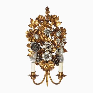 Italienische Hollywood Regency Florentine Wandlampe von S. Salvadori, 1960er