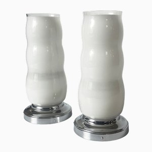 Vintage Steel Table Lamps, Set of 2