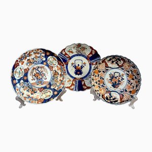 Piatti grandi Imari antichi, Giappone, 1900, set di 3