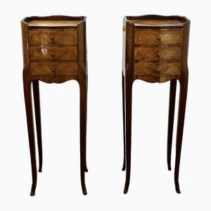 French Four-Drawer Side Cabinets, 1890s, Set of 2