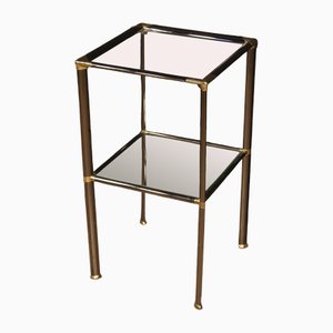 Italian Side Table in Metal and Glass, 1980s