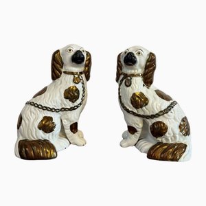 Antike viktorianische Staffordshire Hunde, 1880, 2er Set
