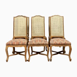 Louis XV High Back Cerused Wood Chairs, 1900s, Set of 6