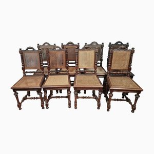 Renaissance Hunt Pavilion Chairs in Walnut, 1850, Set of 8