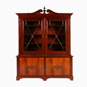 Empire Style Library Cabinet with Glass Doors, Belgium, 1950s