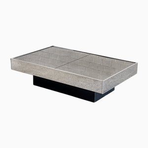 Mesa de centro italiana extensible con barra oculta, años 70