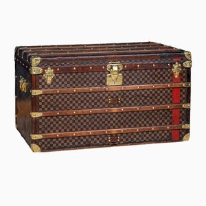 Antique 20th Century Courier Trunk in Damier Canvas form Louis Vuitton, France, 1900s