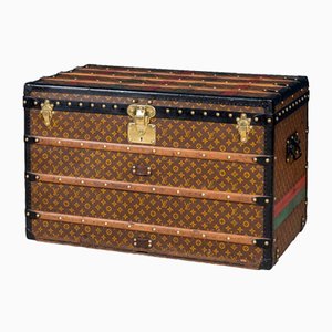 Antique 20th Century Courier Trunk in Monogram Canvas from Louis Vuitton, France, 1910s