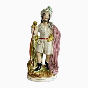 Grande Figurine Antique Victorienne de Robin des Bois Staffordshire, 1880s