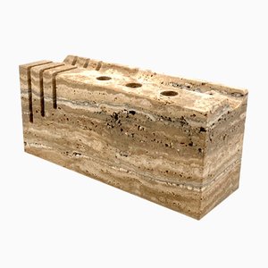 Travertine Desk Organizer from Fratelli Mannelli, Italy, 1970s