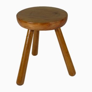 Tabouret Tripode Mid-Century Brutaliste dans le style Perriand, France, 1960s